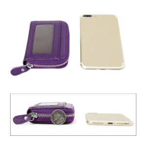 Women's RFID Blocking 12 Slots Credit Card Holder Leather Accordion Wallet,purple