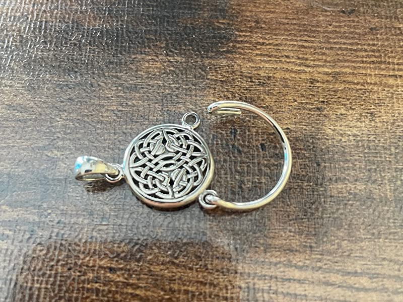 Jewelry Trends Sterling Silver Celtic Knotwork Charm Holder Round Pendant