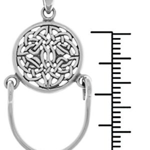 Jewelry Trends Sterling Silver Celtic Knotwork Charm Holder Round Pendant