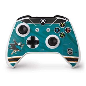 skinit decal gaming skin compatible with xbox one s controller - officially licensed nhl san jose sharks home jersey design