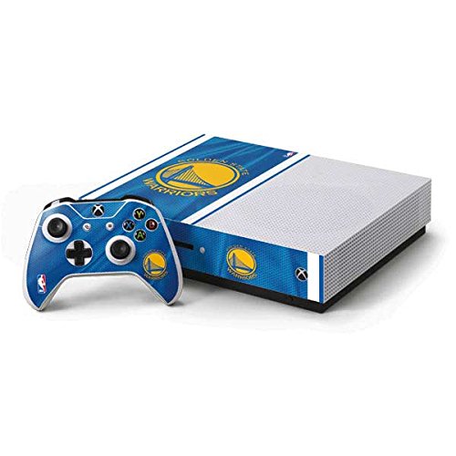 Skinit Decal Gaming Skin compatible with Xbox One S Console and Controller Bundle - Officially Licensed NBA Golden State Warriors Jersey Design