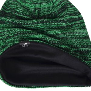 VECRY Men's Slouch Beanie Skull Cap Long Baggy Hip-Hop Winter Summer Hat (Twill-Brilliant Green)