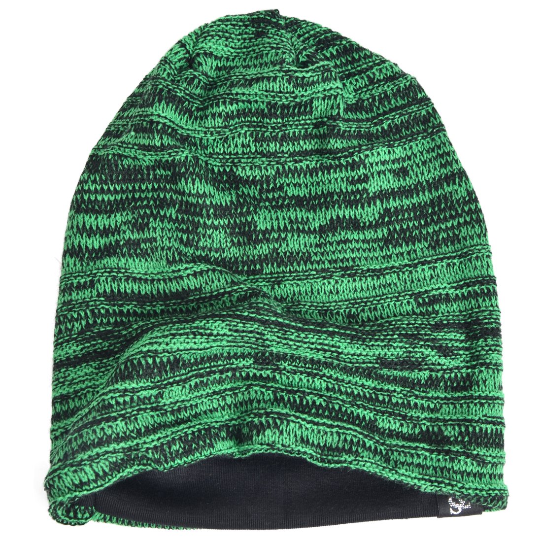 VECRY Men's Slouch Beanie Skull Cap Long Baggy Hip-Hop Winter Summer Hat (Twill-Brilliant Green)