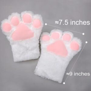 Odema Womens Winter Warm Gloves Cosplay Cat Paw All Cover Mittens for Girls