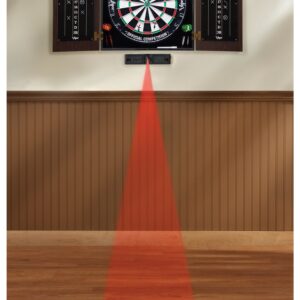 Viper Stadium Cabinet & Shot King Sisal/Bristle Dartboard Ready-to-Play Bundle: Elite Set (Shot King Dartboard, Darts, Shadow Buster and Laser Throw Line), Black (40-1213)