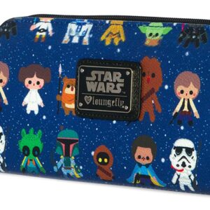 Loungefly Star Wars Baby All Over Print Zip Around Wallet, Blue