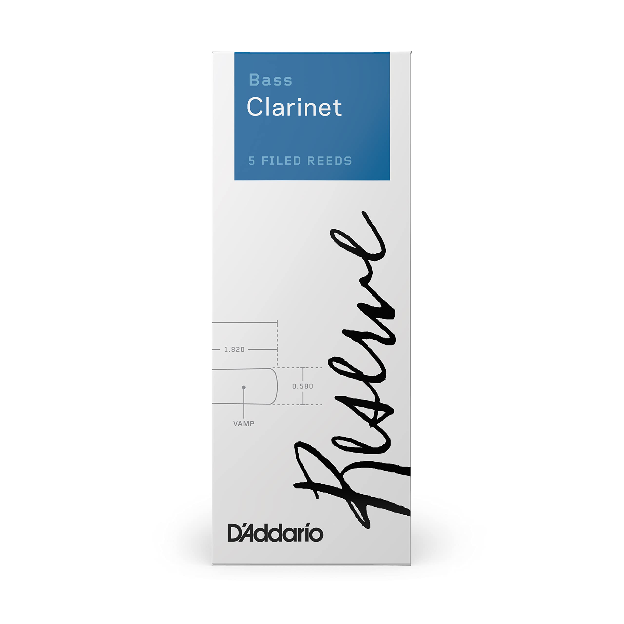 D’Addario Woodwinds Reserve Bass Clarinet Reeds, Strength 3.5, 5-pack (DER0535)