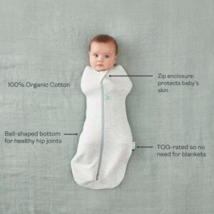 ergoPouch 0.2 tog Baby Sleep Sack 0-3 months - Baby Sleeping Sack for Warm & Cozy nights - Cocoon Swaddle Sack Baby Keeps Calm & Relaxed (Blush Leaf)