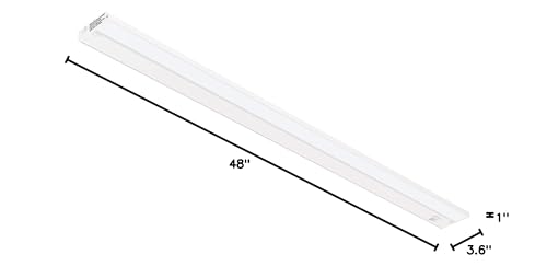 GETINLIGHT 3 Color Levels Dimmable LED Under Cabinet Lighting with ETL Listed, 48-inch, Warm White (2700K), Soft White (3000K), Bright White (4000K), White Finished, IN-0210-6