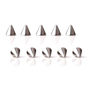 ruifan 3mm externally threaded 316l surgical steel replacement spikes body jewelry piercing barbell parts for lip eyebrow tongue belly navel nose nipple ring 14g pack of 10