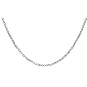 Central Diamond Center 22" Adjustable Box Chain Made in Italy, 1.00mm 10k White Gold