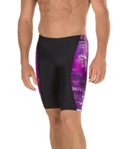 speedo men's powerflex eco splatter chatter jammer,speedo purple (502),28