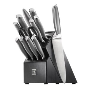 henckels modernist razor-sharp 13-pc knife set, chef knife, paring knife, steak knife, german engineered informed by 100+ years of mastery, black