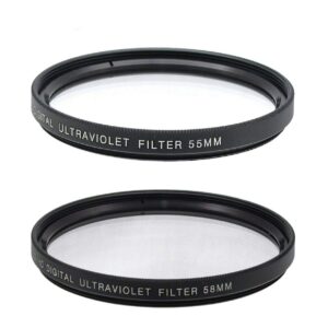 55mm and 58mm uv filter for nikon d3500, d5600, d3400 dslr camera with nikon 18-55mm f/3.5-5.6g vr af-p dx and nikon 70-300mm f/4.5-6.3g ed