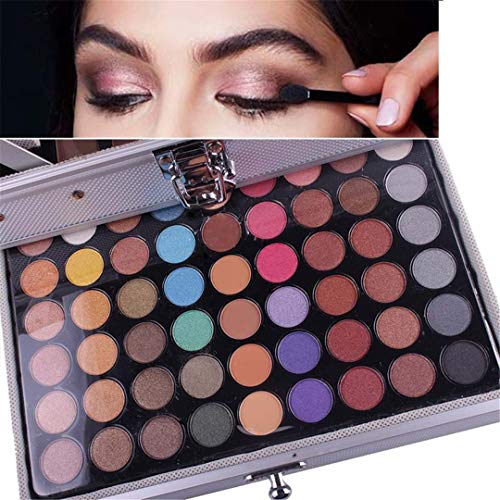 Pure Vie All-in-One Holiday Makeup Gift Set Xmas Essential Starter Bundle Include Eyeshadow Palette Lipgloss Concealer Blush Eyebrow Foundation Face Powder Eyeliner Pencil