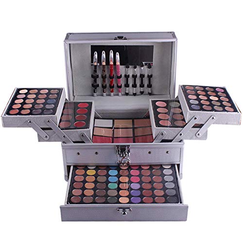 Pure Vie All-in-One Holiday Makeup Gift Set Xmas Essential Starter Bundle Include Eyeshadow Palette Lipgloss Concealer Blush Eyebrow Foundation Face Powder Eyeliner Pencil