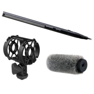 sennheiser mkh 416-p48 short shotgun interference tube mic & fur windshield deluxe kit