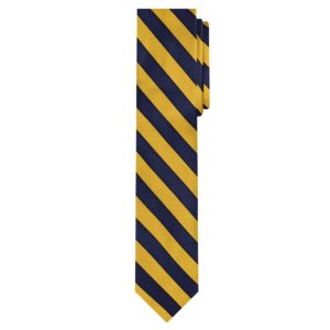 jacob alexander stripe woven men's slim 2.75" college striped tie - gold navy