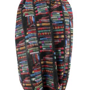 Etwoa's Bookshelf Black Infinity Scarf Circle Scarf Loop Scarf, Large