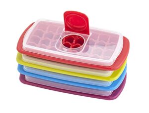 joie mini ice cube tray with lid and flip & fill tabs, assorted colors (8541983721)