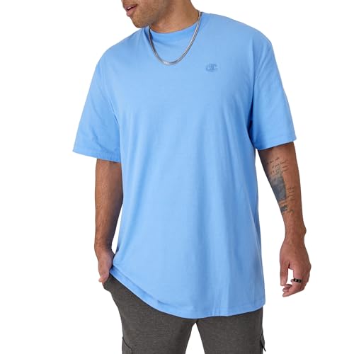 Champion Mens Classic T-shirt, Everyday Tee For Men, Comfortable Soft (Reg. Or Big & Tall), Swiss Blue, XX-Large US