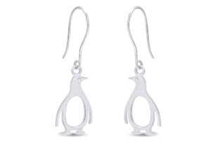 14k white gold over sterling silver penguin earrings jewelry for womens