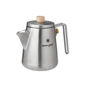 snow peak field barista kettle - stainless steel kettle for camping, backpacking & at-home use - lightweight kitchen camping essentials - durable kettle for tea & coffee