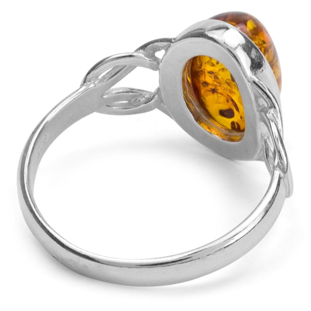 Ian and Valeri Co. Amber Sterling Silver Celtic Oval Ring