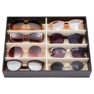 Juvale 8 Slot Sunglasses Organizer Storage, Eyeglasses Holder for Home Multiple Glasses Display Case (12.7x9.8 in)