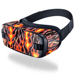 MightySkins Skin Compatible with Samsung Gear VR (2016) wrap Cover Sticker Skins Hot Flames