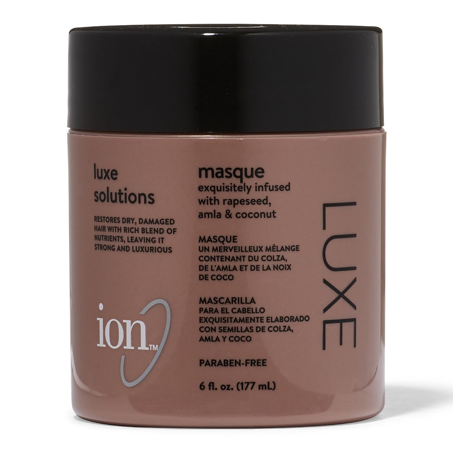 ion Luxe Hair Mask, Luxury Ingredients, Hydrating, Dry Damaged Hair, Color Safe, Paraben-Free