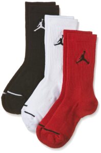 nike jordan jumpman dri-fit crew socks 3 pack multi sx5545-011 (medium 6-8)