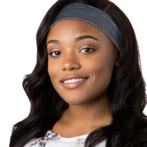 Hipsy Women's Adjustable & Stretchy Xflex Pastel Yoga Headband Multi Packs (Mint & D Grey 2pk)