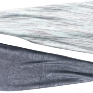 Hipsy Women's Adjustable & Stretchy Xflex Pastel Yoga Headband Multi Packs (Mint & D Grey 2pk)