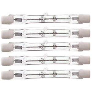 CTKcom 250-Watt 3.1-Inch T3 Halogen Bulbs(5 Pack) - J Type 78mm Double Ended 120 Volts 250 Watt T3 Halogen Bulbs R7S Double Ended Filament Flood Lights Quartz Tube Lamps 120V,5 Pack