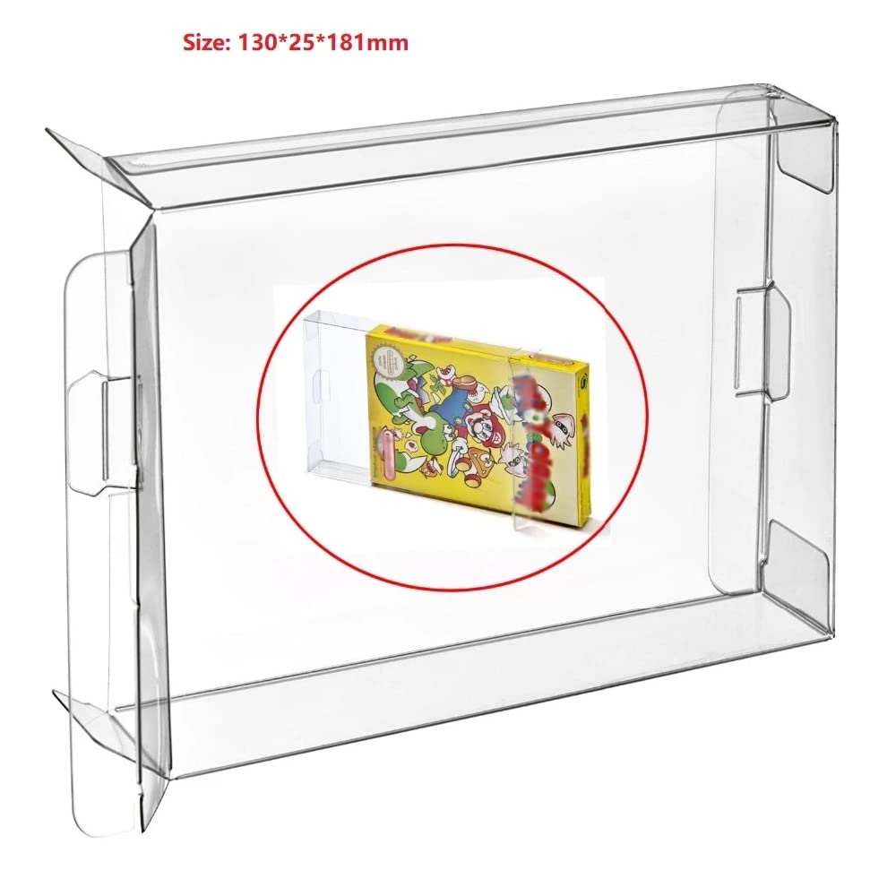 CHILDMORY 10Pcs Clear Box Case Sleeve CIB Protector for NES Games Cartridge Box