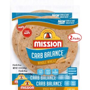 Mission Foods Carb Balance Whole Wheat Soft Taco, 8 ct 2 Bags 0g Trans Fat per serving