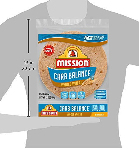 Mission Foods Carb Balance Whole Wheat Soft Taco, 8 ct 2 Bags 0g Trans Fat per serving