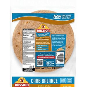 Mission Foods Carb Balance Whole Wheat Soft Taco, 8 ct 2 Bags 0g Trans Fat per serving