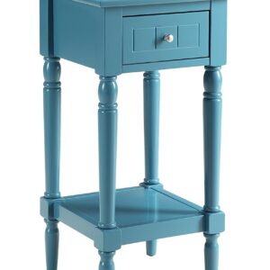 Convenience Concepts French Country Khloe 1 Drawer Accent Table with Shelf, Blue