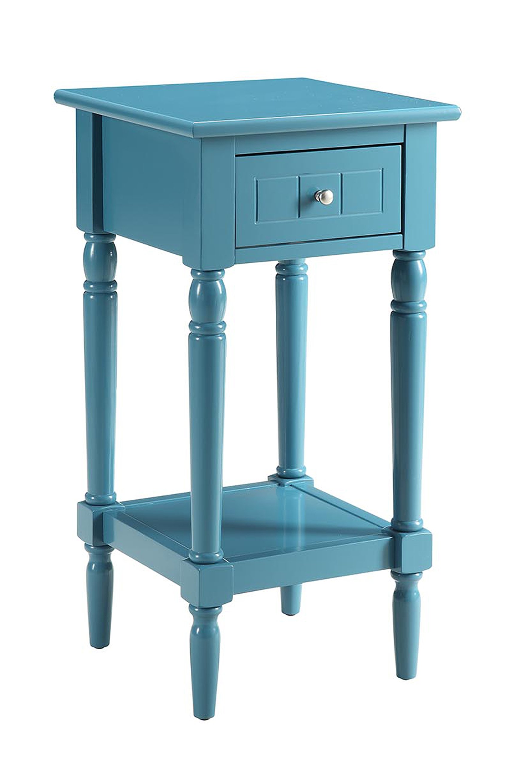 Convenience Concepts French Country Khloe 1 Drawer Accent Table with Shelf, Blue