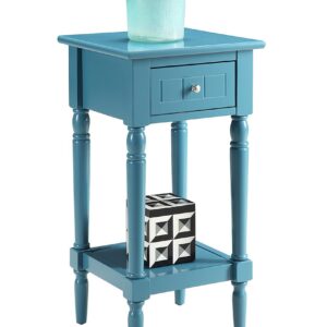 Convenience Concepts French Country Khloe 1 Drawer Accent Table with Shelf, Blue