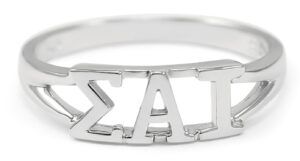 the collegiate standard sigma alpha iota music fraternity sterling silver sorority ring with greek letters