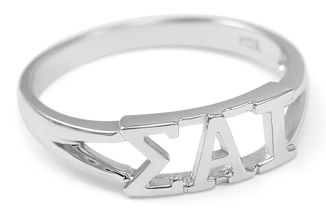 The Collegiate Standard Sigma Alpha Iota Music Fraternity Sterling Silver Sorority Ring with Greek letters