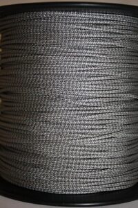 silver & black speckled bcy #24 d loop rope release material 10'