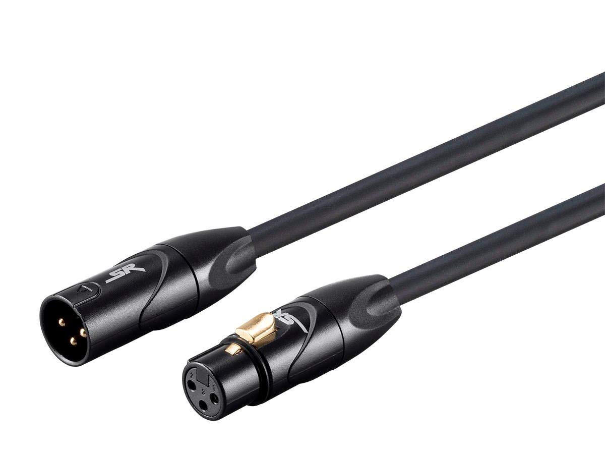 Monoprice XLR Male to XLR Female Cable - Microphone & Interconnect, Gold Plated, 16AWG, 6 Feet, Black - Stage Right Series