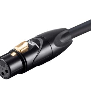 Monoprice XLR Male to XLR Female Cable - Microphone & Interconnect, Gold Plated, 16AWG, 6 Feet, Black - Stage Right Series