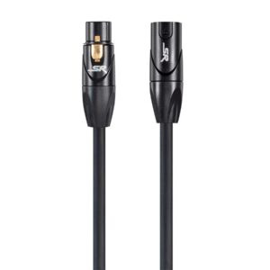 Monoprice XLR Male to XLR Female Cable - Microphone & Interconnect, Gold Plated, 16AWG, 6 Feet, Black - Stage Right Series