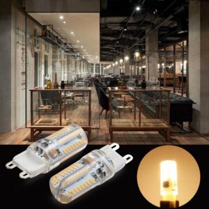 LEDGLE G9 LED Light Bulbs 3W, 30W Halogen Equivalent, 3000K 250LM 64LEDS Warm White Light, Non-dimmable, Flicker Wide Beam Angle Light G9 Base for Home Lighting (6pcs)