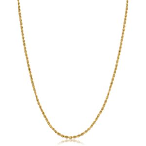 10k Yellow Gold Rope Chain Necklace (1.8 mm, 14 inch)